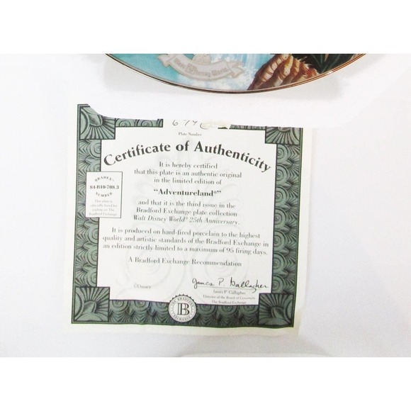 Adventureland, Walt Disney's 25th Anniverary Plate, Bradford Exchange, Vintage - Picture 3 of 3